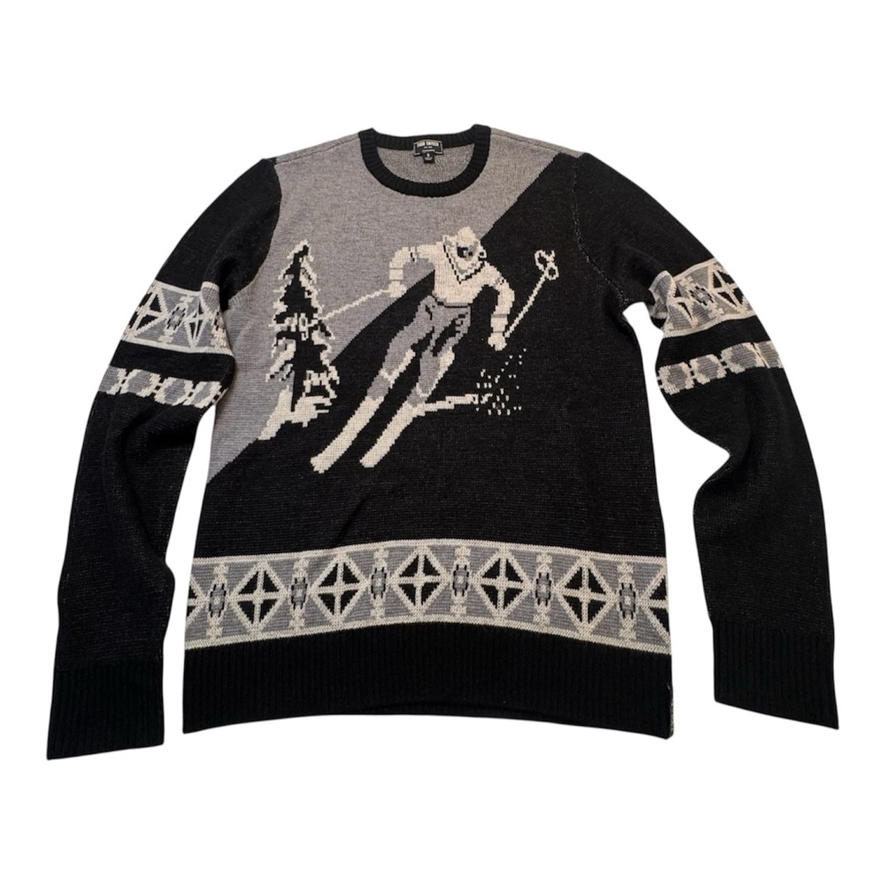 Todd Snyder Fair Isle Skier Apres Ski 100% Merino Wool Crewneck Sweater‎ Retro